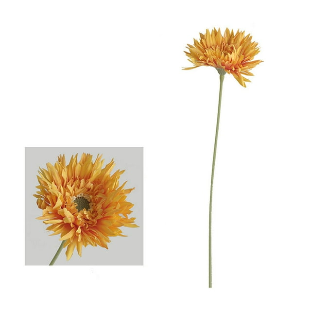 Petite et Fraîche Simulation Branche Unique Brossée Gerbera Décoration Maison Moderne Minimaliste Simulation Chrysanthème Blanc