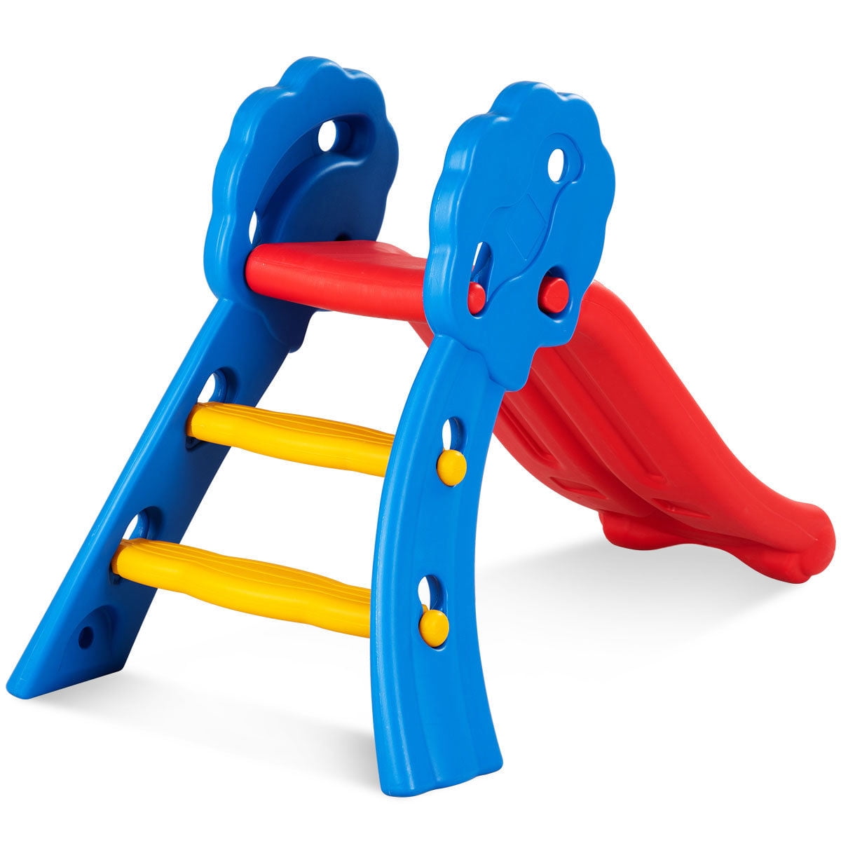 Indoor Patio Garden Caraya Toy Kids Junior Folding Climber 2 Step Play Slide Indoor Outdoor Easy Store Space Saving for Yard