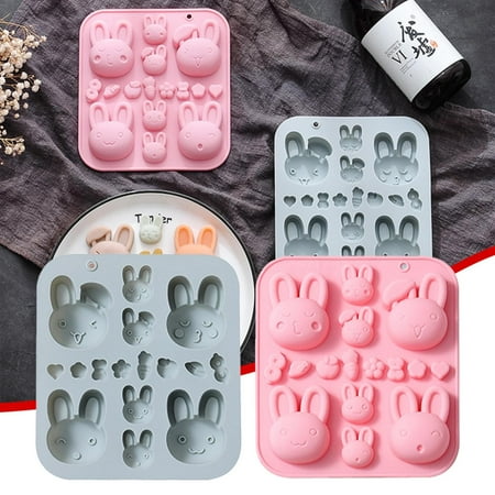 

cbzote Home Decor Clearance Cute Bunny Theme Silicone Drip Gel Homemade Diy Chocolate Candy Cake Molds