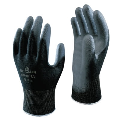 Showa Best Coated Gloves,Gray/Black,L,PR  BO500B-L
