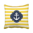 thumbnail image 1 of RYLABLUE Square Throw Pillow Covers Retro Blue White Yellow Nautical Anchor Striped Pillowcases Polyester 18 X 18 Inch With Hidden Zipper Home Sofa Cushion Decorative Pillowcase, 1 of 1