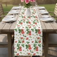 thumbnail image 4 of Strawberry Table Runner 72 Inches, Fruits Green Palm Leaves Red Watercolor Bed Runner Dresser Scarves Tabletop for Indoor Outdoor Parties/Ceremony/Banquet, 18" x 72", 4 of 9