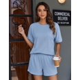 thumbnail image 2 of Ekouaer Two Piece Sets for Women Summer 2026 Lounge Sets Matching Outfits | Short Sleeve Ribbed Summer Sets 2 Piece Vacation Outfits Beach Short Sets Cruise Outfits Airport Travel Clothing with Pocke, 2 of 5