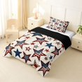 thumbnail image 2 of Manfei Vintage Stars Us Flag Twin Comforter Sets,Blue Red Bedding Set,Black Reversible,2 Pieces,1 Comforter and 1 Pillowcase, 2 of 7