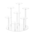thumbnail image 1 of Tnarru Round Acrylic Display Riser Stand Mini Rings Display Stand 7 Tier Cupcake Stand Display Rack,for Action Figures,Rings,Dessert transparent, 1 of 8