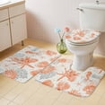 thumbnail image 4 of Orange Coastal Bathroom Rugs Set Starfish Shell Coral Seahorse Non Slip Absorbent Soft Bath Mats 3 Piece Set with Bathroom Rug, U-Shaped Floor Mat, Toilet Seat Cover Small Size, 4 of 9