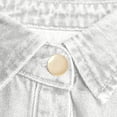 thumbnail image 5 of Women's Denim Overshirt Jacket Lapel Long Sleeve Fringed Hem Loose Casual Jean Shacket Vintage Washed Streetwear Fall Denim Coats White, 5 of 6