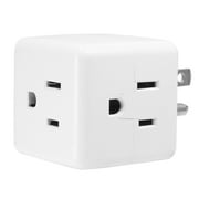 Maxxima 3 Outlet Cube Adapter Wall Plug - Grounded Electrical Wall Tap Outlet Splitter, Multi-Plug Extender for Extra Space, Convenient for Travel - 4 Pack