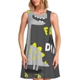 thumbnail image 1 of Disketp Cute Dinosaur para Vestido sin Mangas para Mujeres, Vestidos de Verano para Mujeres, Casual y Holgado para la Playa, 1 of 7