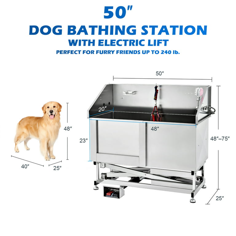 VEVOR Electric Lift 50 Pet Dog Grooming Bath Dog Bath Tub Dog Washing  Station