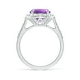 thumbnail image 2 of ANGARA Natural Round 2.45 ct Amethyst Engagement Ring with Diamond Halo in 14K White Gold for Women (Size-9mm) | February Birthstone, Anniversary, Jewelry Gift for Women | Natural Amethyst Ring, 2 of 10