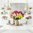 thumbnail image 3 of Briful 20 Pcs Tulips Artificial Flowers 13.5" Faux Tulips Flowers 6 Colors Mixed Fake Flowers Bulk Table Centerpieces Wedding Bouquet Home Decor, 3 of 6