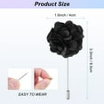 thumbnail image 3 of Uxcell 1-Pack Flower Boutonnieres Pin Camellia Flower Lapel Pins for Men Wedding Accessories/Prom [8.5cm, Black], 3 of 7