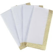 Signature Tissue Paper (White with Gold Glitter Edge) for Easter, Mothers Day, Birthdays, Retirements, Graduations or Any Occasion