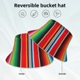 thumbnail image 5 of Disketp Mexican Serape Blanket Stripes Print Reflective Bucket Hat Beach Hat Summer Travel Sun Hats Fisherman Cap, 5 of 8