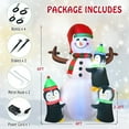 thumbnail image 2 of Gymax 6 FT Inflatable Christmas Snowman & Penguins Blow up Decoration w/ LED Lights, 2 of 6