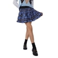 thumbnail image 2 of Franhais Women's Ruffle Mini Skirt, Gothic Elastic High Waist Plaid Print A-Line Short Skirt, 2 of 9