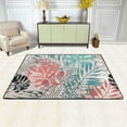 thumbnail image 2 of Dreamtimes Colorful Tropical Palm Leaves Area Rug 72x48in Artistic Leaves Pattern Non-Slip Floor Carpet Comfort Floor Mats Decor for Indoor Living Dining Room and Bedroom Area, 2 of 7