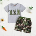 thumbnail image 2 of Baby Clothes Boy Toddler Summer Outfits Kids Spring Cotton Elastic Printed Short Sleeve Casual 3 6 12 18 24 Months 3T Tshirt Shorts Crew Tank Tees+Shorts 2-Piece, 2 of 8
