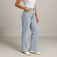 thumbnail image 4 of High Waisted Wide Leg Jeans for Women Vintage Washed Black Denim Pants Casual Loose Fit Straight Trousers Comfortable Everyday Wear, 4 of 5