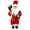 Red and green Santa Claus + silver lanterns, variant on 11.8 in Sitting Santa Claus Figurine with Lantern and Gift Sack, Christmas Shelf Mantel Holiday Decor