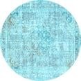 thumbnail image 1 of Ahgly Company Indoor Round Persian Light Blue Traditional Area Rugs, 6' Round, 1 of 4