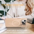 thumbnail image 5 of For iPhone 15 Case [Compatible With MagSafe] Slim Frosted Phone Case With Metal Camera Protection Kickstand Shockproof Soft TPU Cover Case,Green,For iPhone 15, 5 of 5