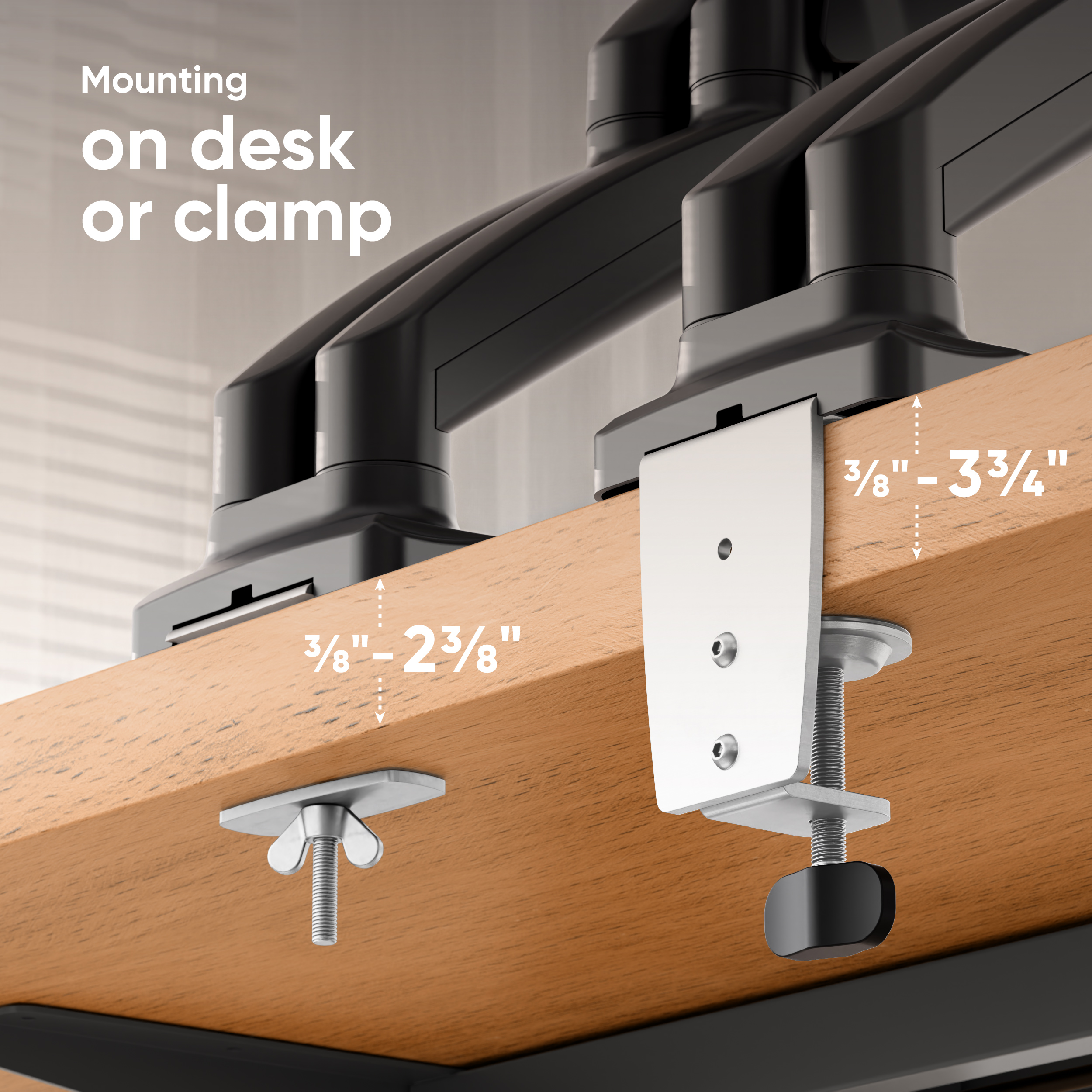 ONKRON Dual Monitor Arm for 13-32” Screens up to 17.6 lbs Each, Mount For 2 Monitors