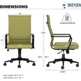 thumbnail image 2 of Okeysen Green Leather Office Desk Chair, Conference Room Chairs Executive Chair Ribbed, Ergonomic Height Adjustable Swivel Rolling Chair for Home Office., 2 of 16