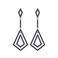 thumbnail image 1 of Boucles d'Oreilles Pendantes en Argent Sterling 925 Vermeil Rose avec Saphir Bleu Rond pour Femmes, Lustre de Mariage, 1 of 4