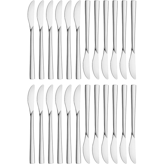 24 Pieces Dinner Knives Set, Durable 8.5 Inches Table Knives Set, Food Grade Stainless Steel Butter Knife, Mirror Polished Dinner Knife for Home Hotel Restaurant, Dishwasher Safe