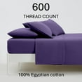 thumbnail image 2 of ABORN 600-TC 100% Egyptian Cotton Bedsheet |6-PC - Full-XL, Plum| 28" Deep Pocket, 2 of 8