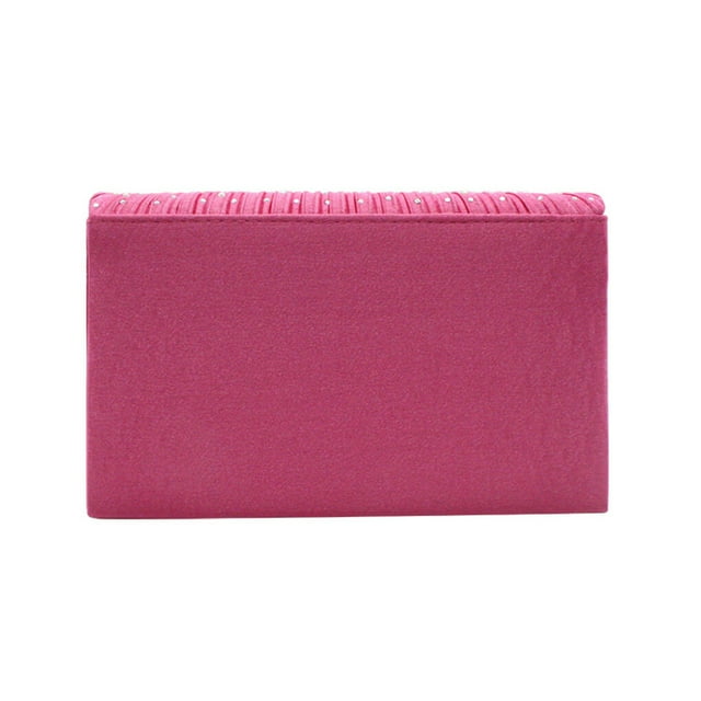 pitrice Women Envelope Bag Rectangular Hasp Rhinestone Stylish Fashionable Business Party Bridal Handbag Birthday Gift Rose Red
