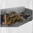 thumbnail image 6 of Safari Soft Flannel Fleece Throw Blanket, Tiger in the Forest Standing and Gazing at the Camera Beast Habitat Picture, Cozy Plush for Indoor and Outdoor Use, 50" x 60", Brown Orange, by Ambesonne, 6 of 6