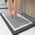 thumbnail image 6 of DISEN Bathroom Rugs 24x16, Extra Soft and Absorbent Microfiber Bath Mat, Non-Slip, Machine Washable, Quick Dry Shaggy Bath Carpet, Suitable for Bathroom Floor, Tub, Shower (Grey and White), 6 of 7