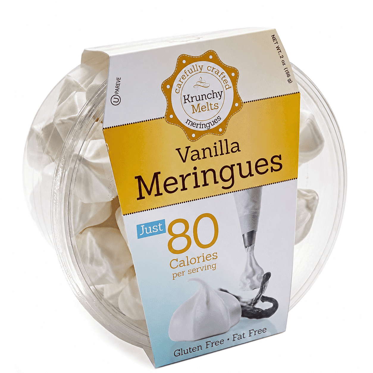 Krunchy Melts Original Meringue Cookies | Vanilla Club Flavor | Only 80 Calories Per Serving | Fat Free Gluten-Free Dairy Free (7 Oz)