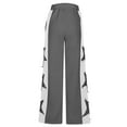 thumbnail image 6 of Lenpel Women's Wide Leg Sweatpants Baggy High Waisted Drawstring Color Block Athletic Joggers Streetwear Lounge Pants, 6 of 6