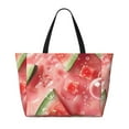 thumbnail image 2 of Gaeub Refreshing Watermelon Slices Print Beach Bag,Large Tote Bag,Waterproof Sandproof Women Tote Bag,Pool Bag with Zipper for Gym Grocery Travel, 2 of 7