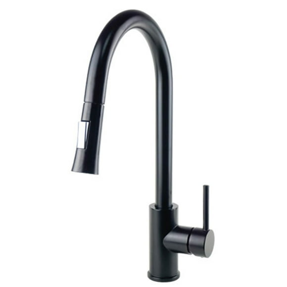 Llave Monomando Fregadero O Tarja Cocina Retráctil Rubinett Laton Solido Negro Mate Pre Lavado