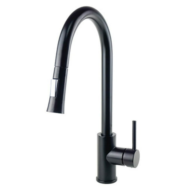 Llave Monomando Fregadero O Tarja Cocina Retráctil Rubinett Laton Solido Negro Mate Pre Lavado