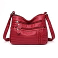 thumbnail image 2 of Bolso de hombro tipo bandolera de cuero PU para mujer, de mensajero de Color sólido a la moda, 2 of 5