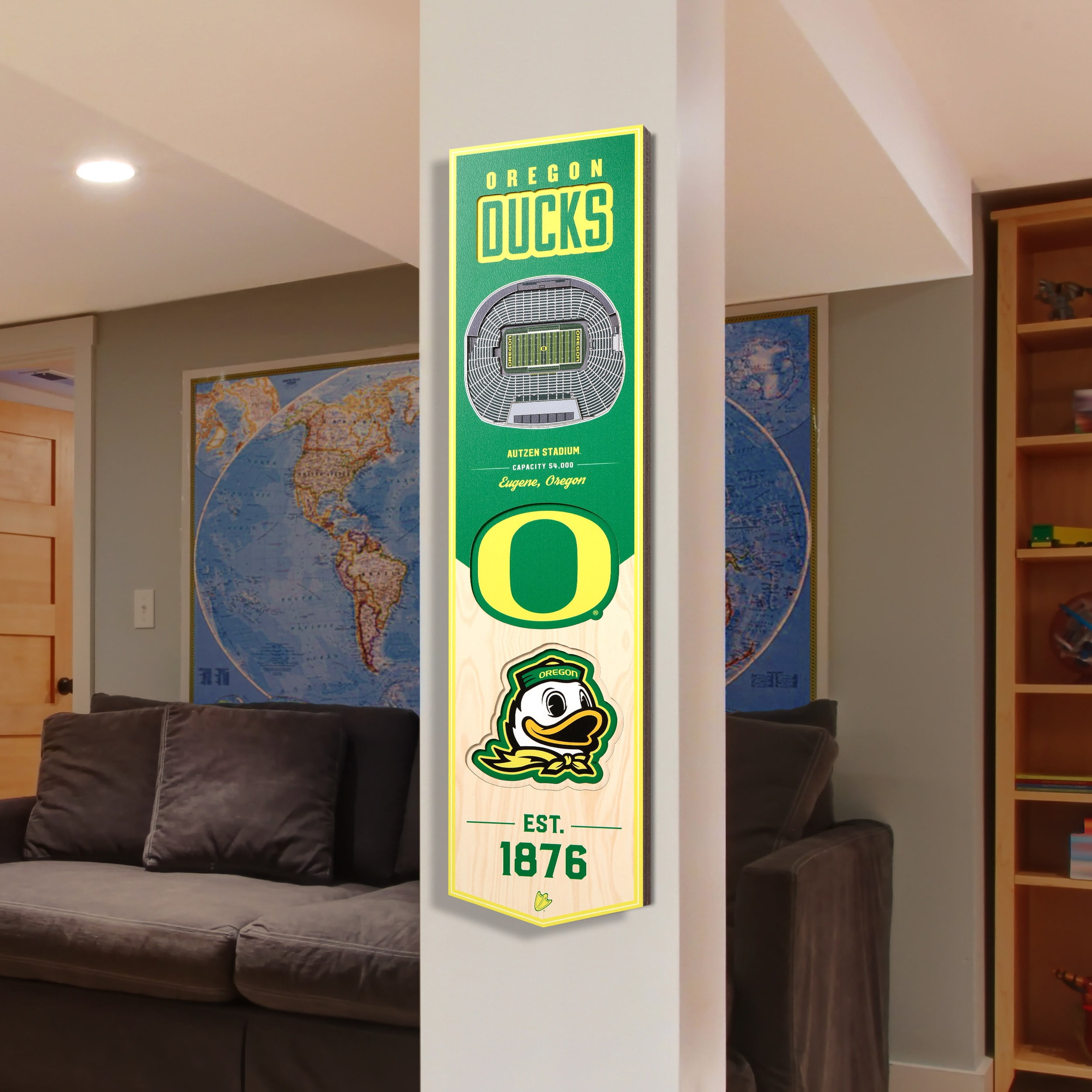 YouTheFan NCAA Oregon Ducks 8x32 Stadium View Banner