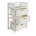 thumbnail image 5 of Household Essentials Woven 3 Drawer Chest with Cutout Handles, Paper Rope, White, 5 of 9
