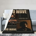 thumbnail image 2 of Rods Blanket Rapper Flannel Fleece Waves Blanket Ultra Soft Lightweight Throw Blanket for Bed Couch Living Room Black 60"x50", 2 of 6