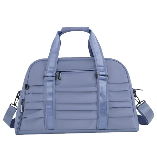 Bolsa deportiva de gimnasio, bolsa de viaje con compartimento para zapatos, ligera y ajustable. Azul