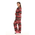 thumbnail image 2 of #FollowMe Printed Microfleece Button-Front PJ Pant Set with Socks  Soft & Stylish Sleepwear (Black - Candycane, Medium), 2 of 4