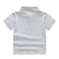 thumbnail image 5 of Grblisyd Boys Polo Shirts Size 14-16 Boys Short Sleeve Pique Polo Uniform Shirt Light Gray 4-5 Years, 5 of 5