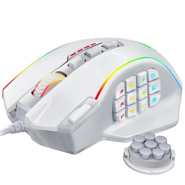 Ratón para juegos Redragon MMO UP 16.000 DPI con 16 botones macro