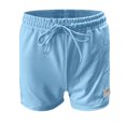 thumbnail image 4 of Sngxgn Women Casual Cotton Shorts Drawstring Comfy Elastic Waist Shorts Summer Pull On Short with Pockets(Sky Blue,M), 4 of 4