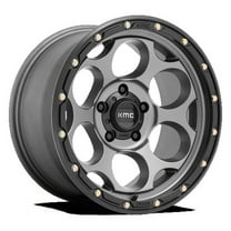 KMC Aluminum Rim KM541 DIRTY HARRY 17X9in Satin Gray with Black Lip Finish, KM54179050912N